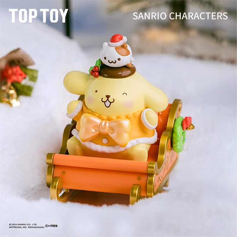 Sanrio Winter Sled Series Blind Box Desktop Ornament Cool Lomi Katie Cat Christmas Gift Decor Figurine Mystery Box Cute Toy