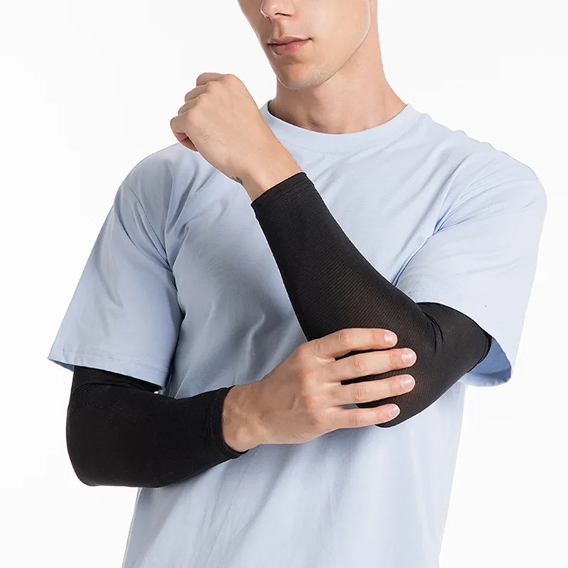 Winsleter-92.4% soie 7.6% manches de protection solaire spandex, unisexe conduite protection solaire UV, gants de bras en tricot frais, été 2025 A57163CC
