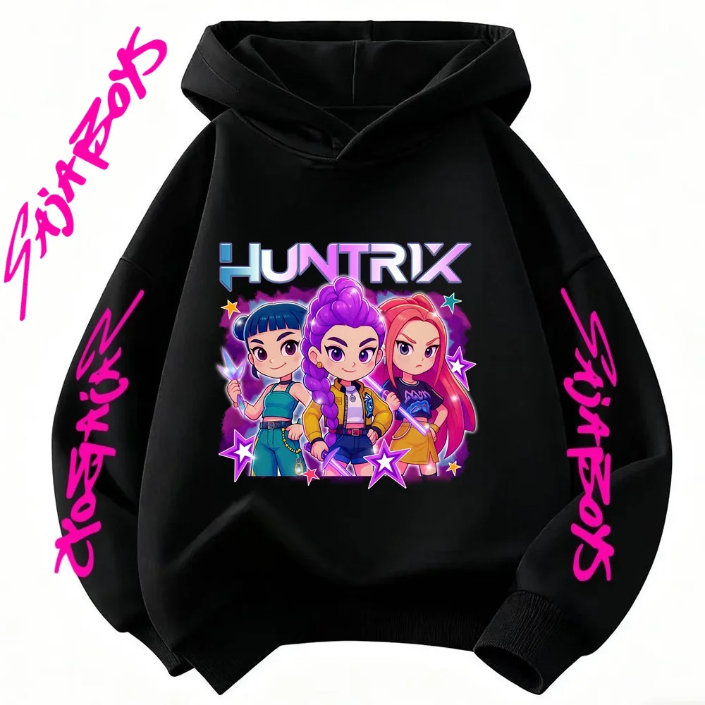 سويت شيرت KPop Demon Hunters للأطفال من 3 إلى 14 سنة Saja Boys 3D هوديي دافئ كاجوال #1