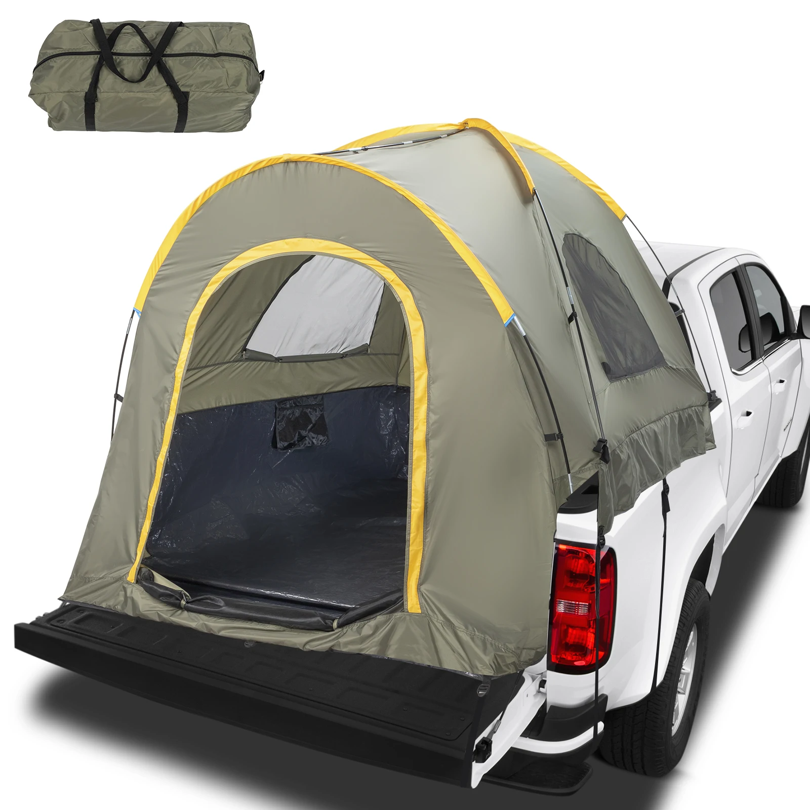 Outdoor rear tent pickup truck side tent vehicle outdoor camping roof tent double fishing tent folding