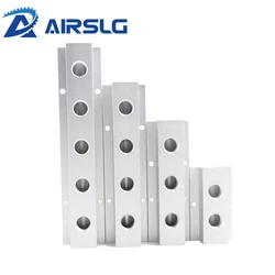Aluminum Pneumatic Manifold Block T Type, BSP Female Thread Air Distributor Splitter, Quick Connector Fitting For Air Compressor