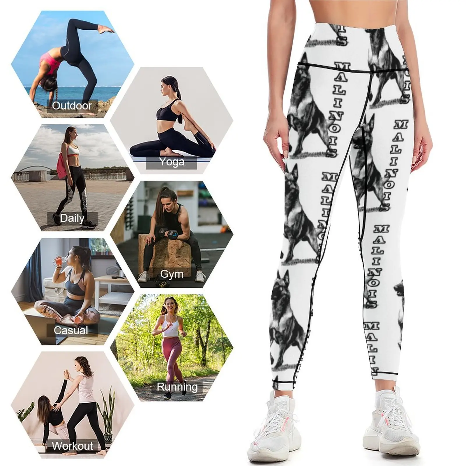 Belgian Malinois are the Best Leggings gym wear sporty woman push up sport set Jogger pants Womens Leggings