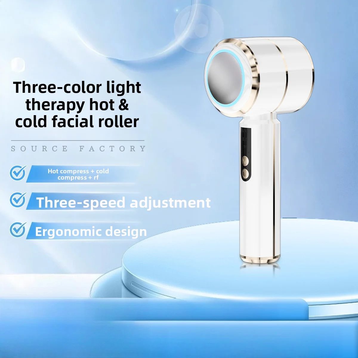 Microcurrent Hot Cold Facial Beauty Device Hot Compress Cold Therapy Face Lifting Tightening Skin Import Export Machine