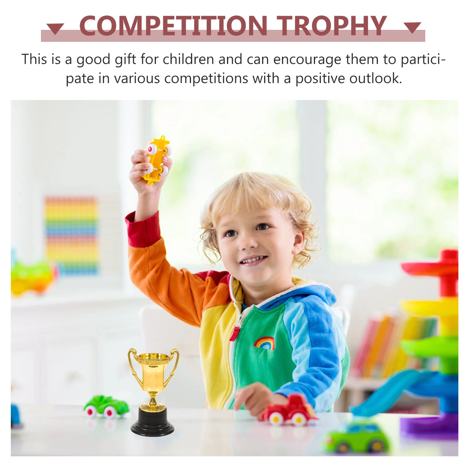 10pcs Students Mini Plastic Gold Reward Trophy Cup Soccer Medals Prize Cup Kids Early Educational Mini Trophy Cup Football Gifts