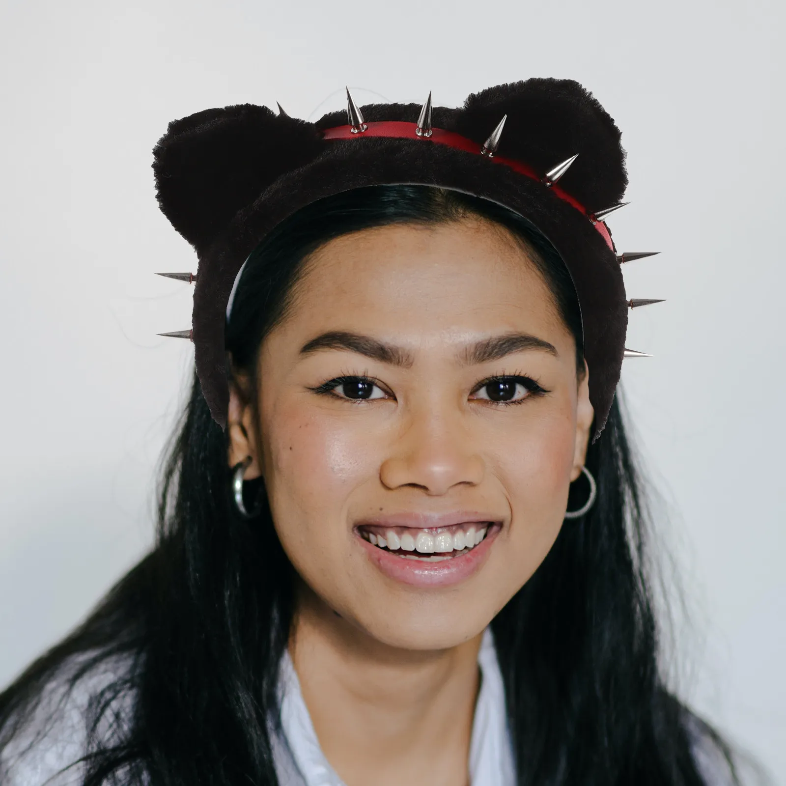 

Cat Ears Headband Punk Style Chain Design Comfortable Fit for Festival Party Cosplay Animal Headband Accessories