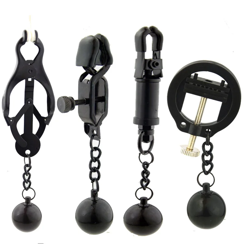 مشابك حلمة من الفولاذ المقاوم للصدأ للنساء والرجال - لعبة BDSM للبالغين قابلة للتعديل، 18+ ملحقات اللعب الحسية ألعاب جنسية للبالغين للأزواج