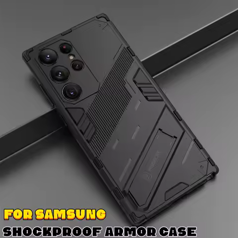 ShockProof Case For Samsung Galaxy S23 S22 S21 FE Ultra Plus S 23 22 21 S23Ultra Anti Shock Armor Shell Stand Case Back Cover