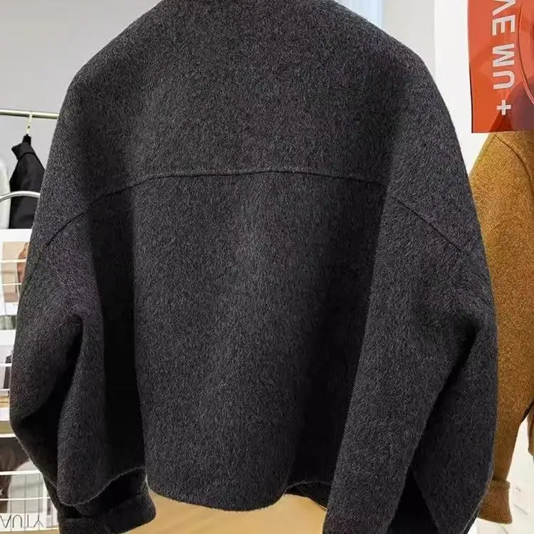 Cardigan en laine Double face pour femme, manteau Sli pour les déplacements, coupe ample, Long, Sve rond Ne, vêtements d'extérieur