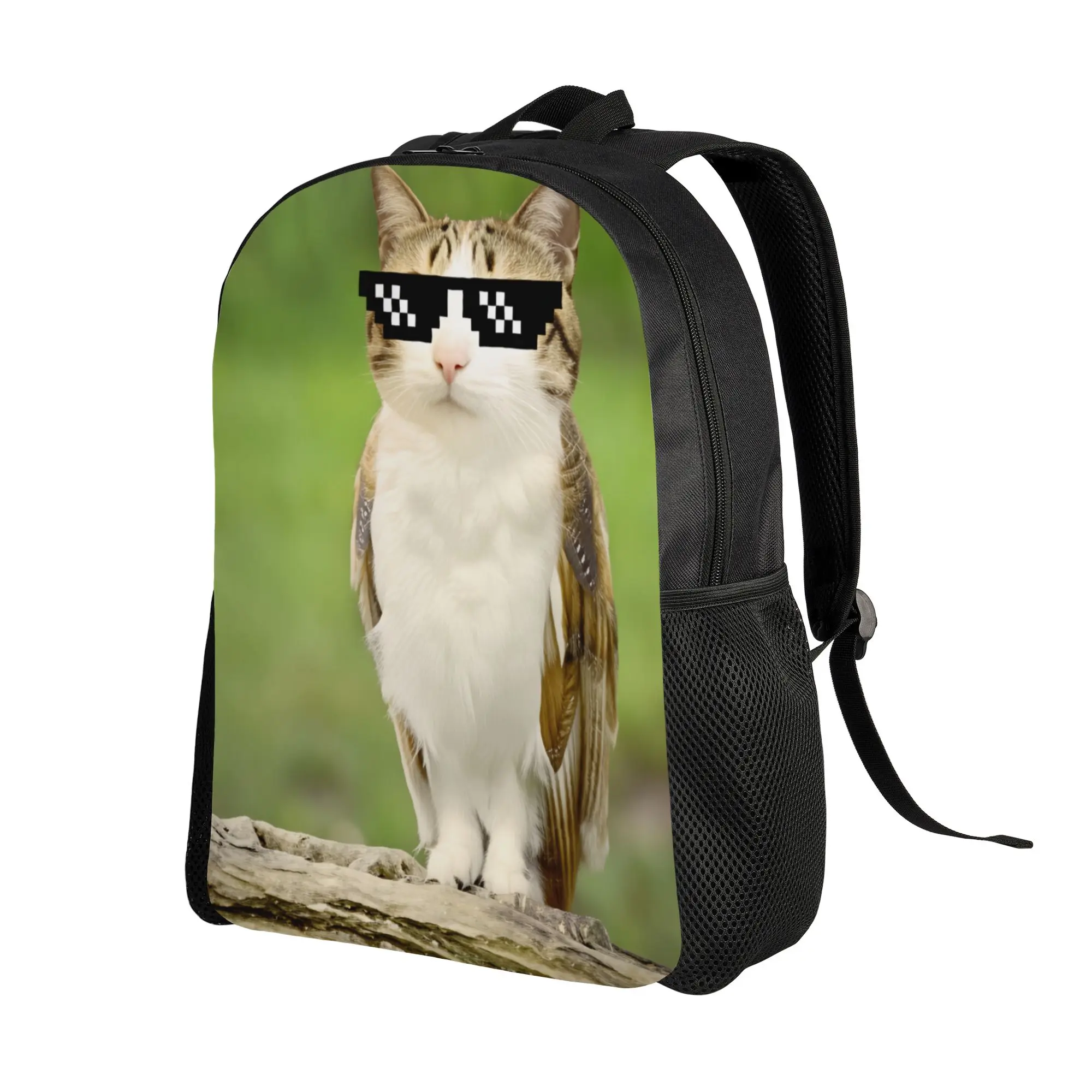 Meowl cat  Backpack  Travel Backpacks Men Cute High School Bags Custom Big Rucksack