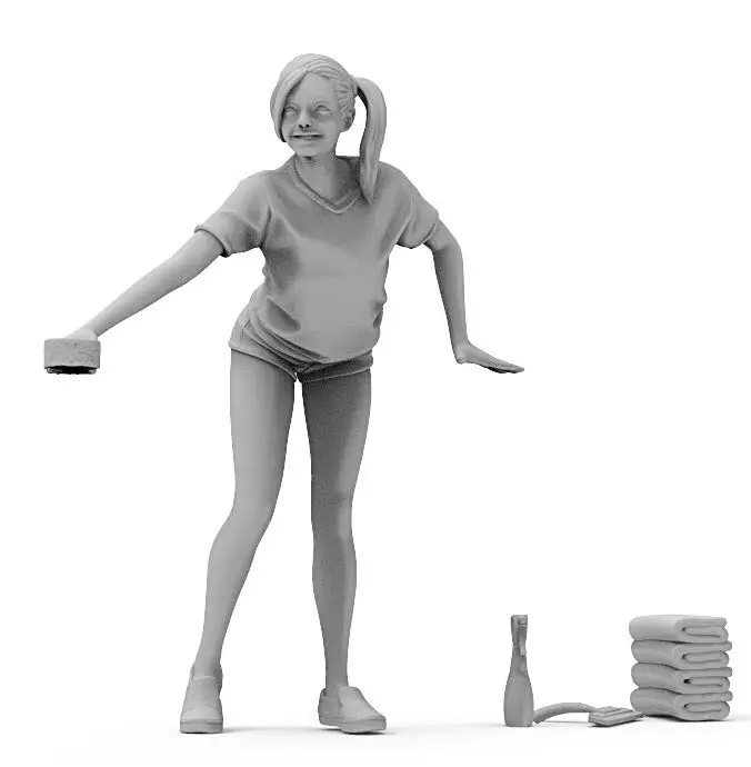 1/35 Die Cast Resin Diagram Model Assembly Kit Unassembled Girl In Action Series Resin Model White Model Free Shipping