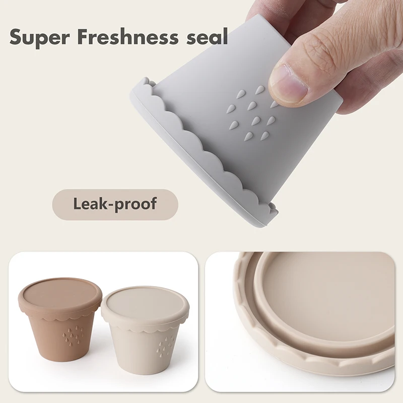 3 Pack Silicone Baby Food Storage Containers, 4 oz Reusable Small Snack Containers Freezer Storage with Airtight Lids Leak Proof