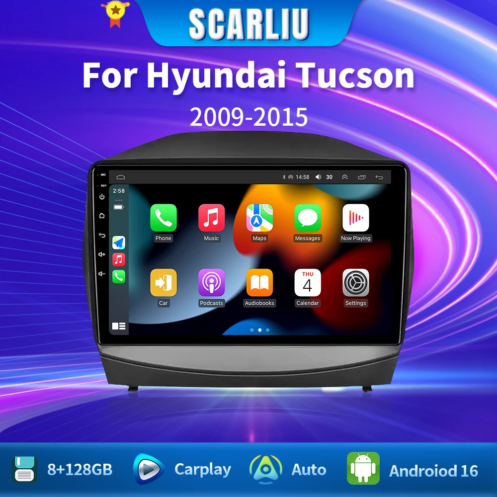 

SCARLIU for Hyundai Tucson 2 LM IX35 2009-2015 Multimedia Video Player GPS Navigaion RDS Stereo Screen 2Din Android 16 Car Radio