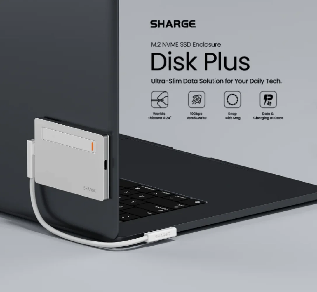 

Disk Plus M2 NVME SSD Enclosure – Ultra-Slim, High-Speed SSD with Magnetic Attachment and Charging for Steam Deck