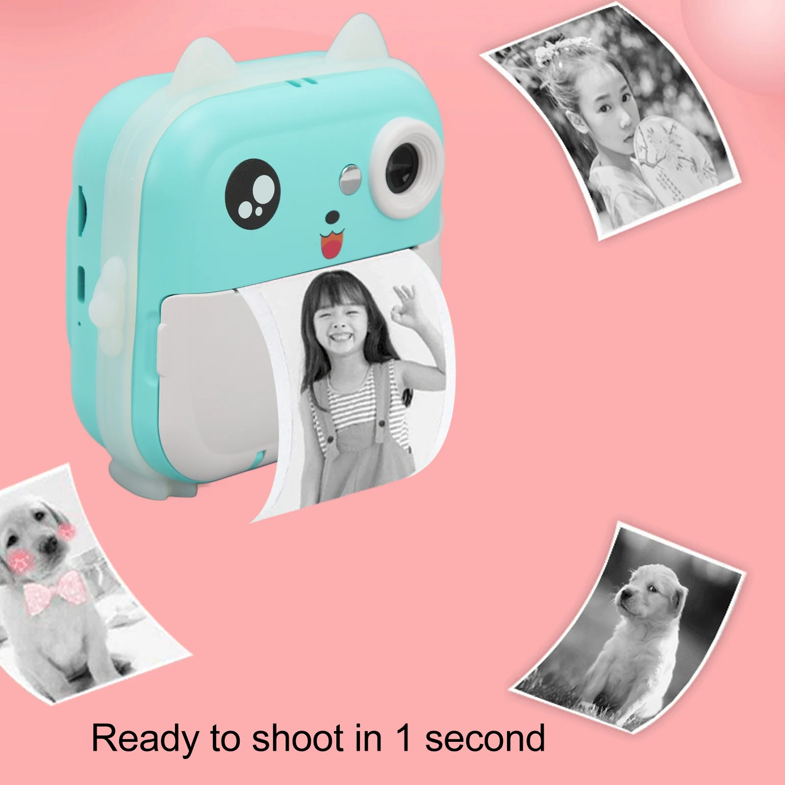 Digital Mini Camera Print Camera 2.4in HD Screen Thermal Printing HD Shooting for over 3 Years Old for Birthday Gift