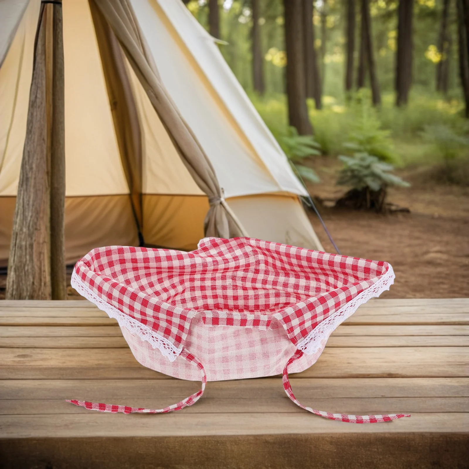 

4Pcs Fabric Basket Liners Replacement Stylish Boho Farmhouse Design Fitted Liner for Picnic Wicker Baskets Washable Reusable