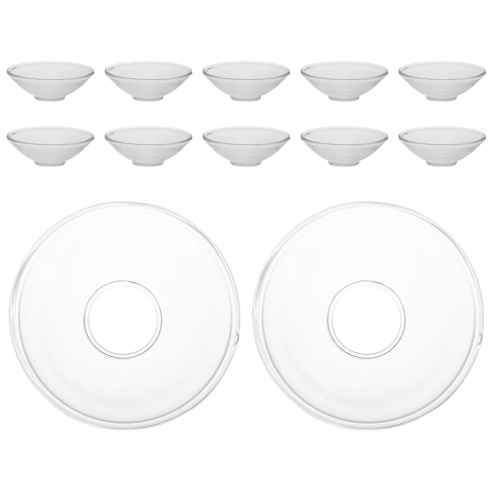 

12Pcs Drip Protector Fluted Glass Wax Holder Clear Wax Catcher for Candles Restaurant Home Hotel Drip Catcher