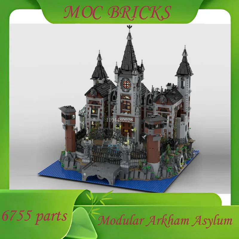 

Настроить 6726 шт. DIY креативный MOC модульный Arkham Asylum City Street View модель технология сборки игрушки подарки на день рождения