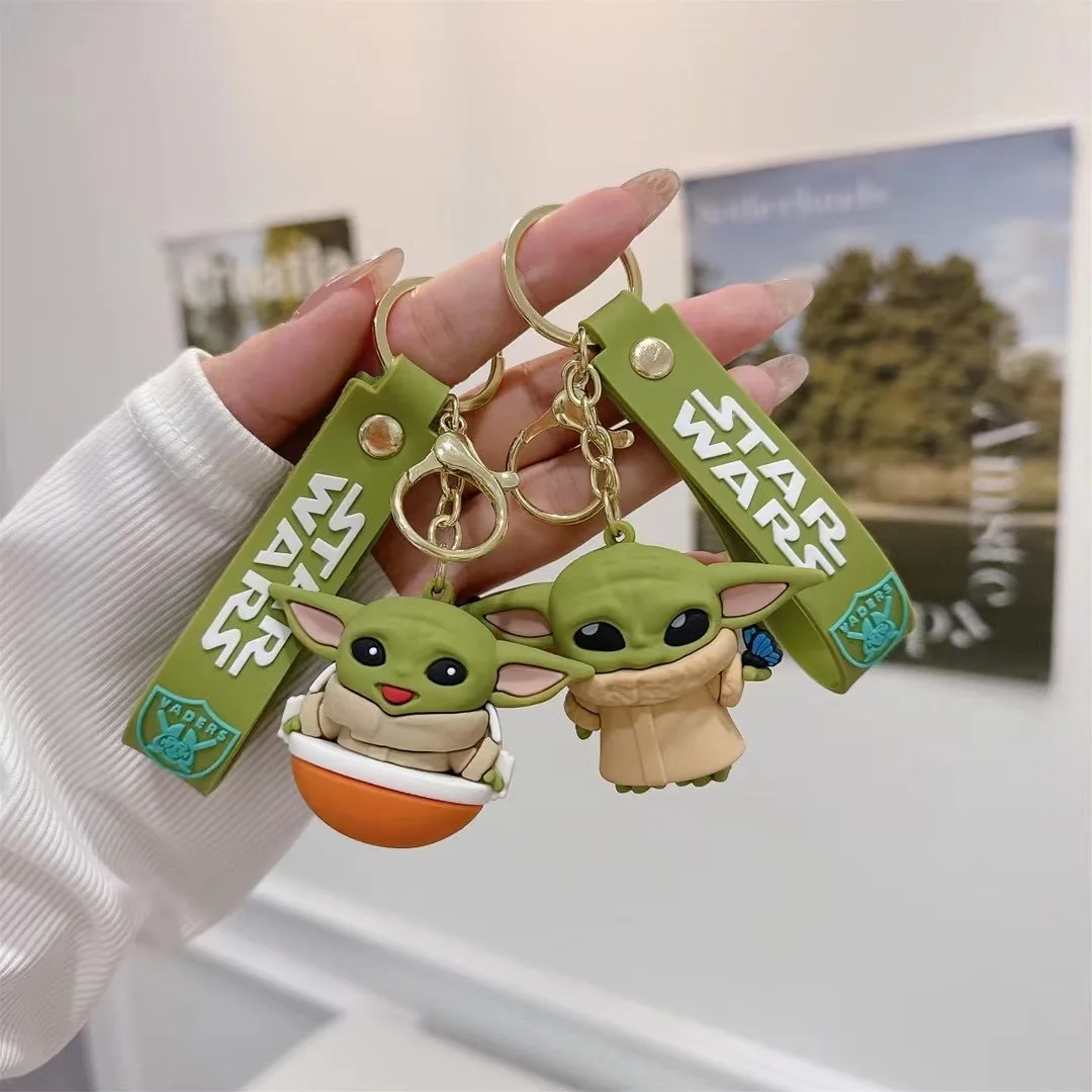 1/4 style Star Wars Keychain Master Yoda Figure Keyring for Backpack Car Key Chain Accessories Gifts