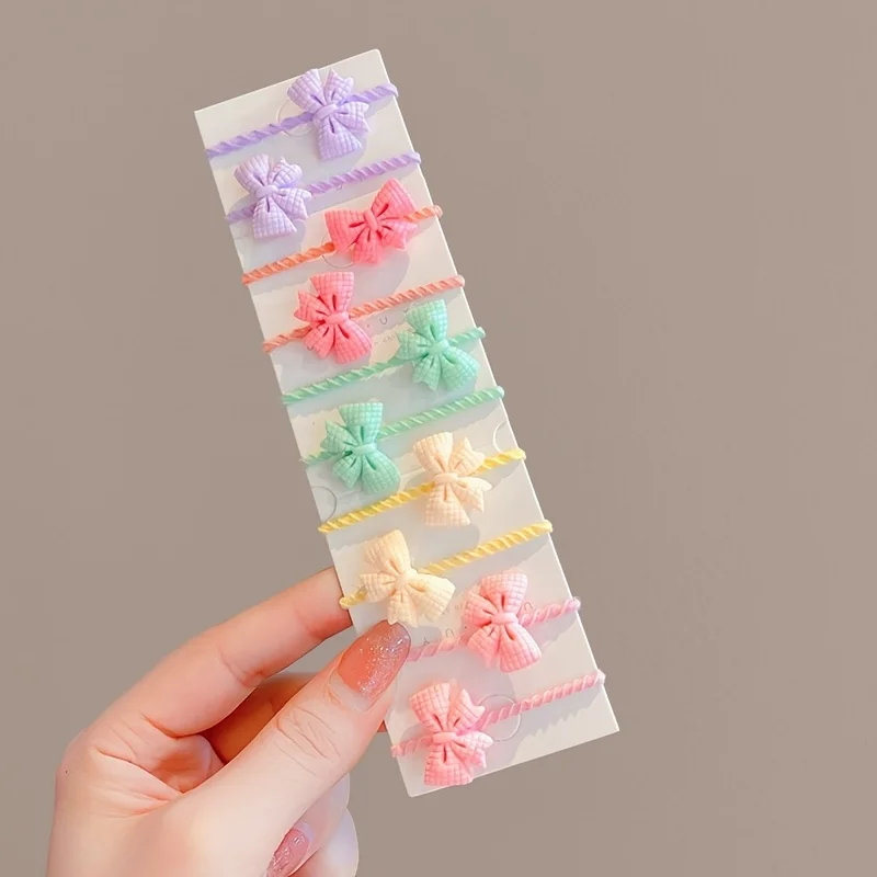 10/50 Packungen mit bezaubernden Haargummis für Kinder | Blumen-, Schleifen- und Eiscreme-Cartoon-Haaraccessoires-Set. – Detail 3