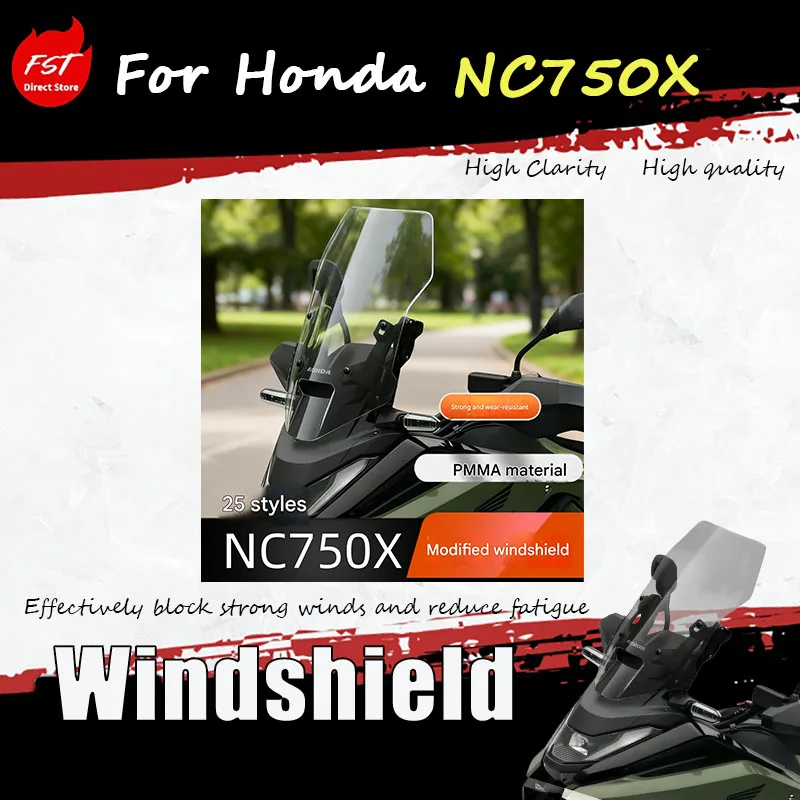 

Motorcycle Windshield Windscreen For Honda NC750X DCT Adventure Touring Bike Wind Deflector Protector Accessories Parts