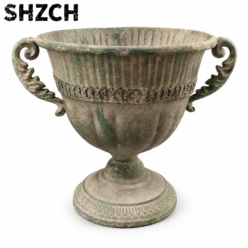 Handmade Distressed Vintage Small Metal Flower Vase for Living Room Decor Rustic Industrial Style Floral Display Holder