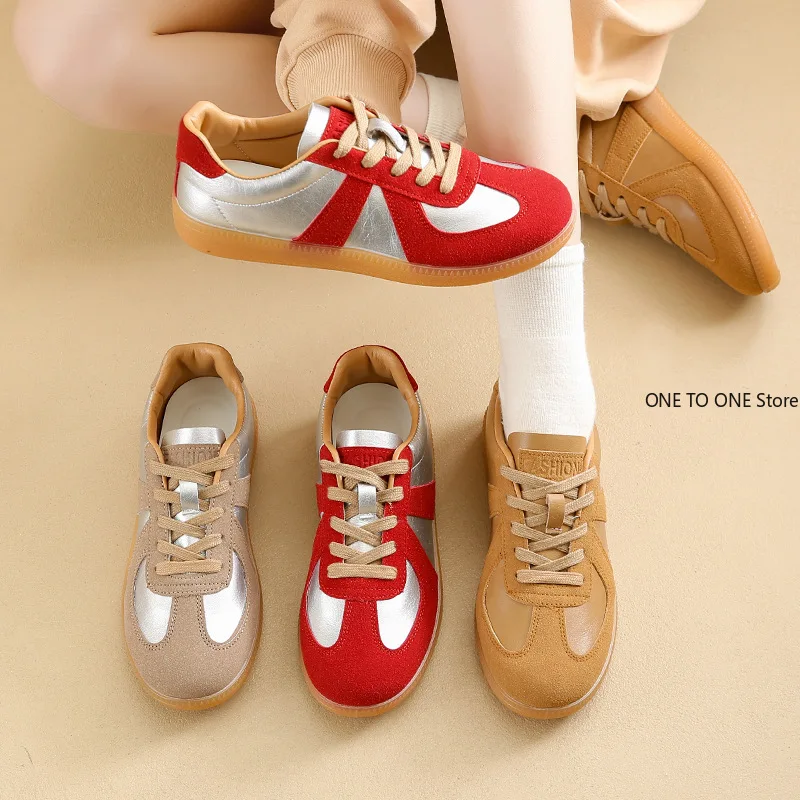 Hot Sale Women's Sneakers 2025 New Pu Leather Ladies Moral Training Shoes Casual Spring Flat Shoes Women Size 44 Tenis De Mujer
