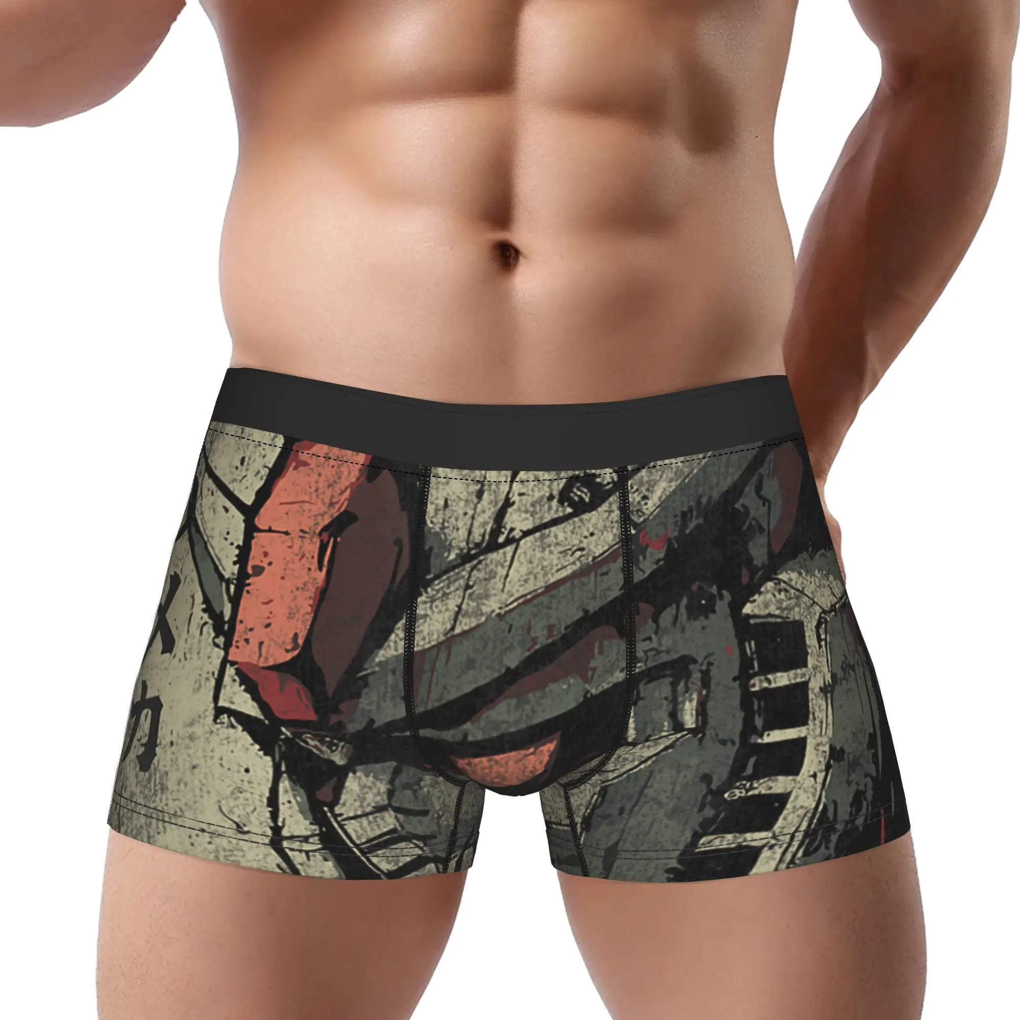 Calzoncillos tipo bóxer retro estilo anime japonés Bandai Vintage Mecha Robot, ropa interior para hombre, calzoncillos tipo bóxer