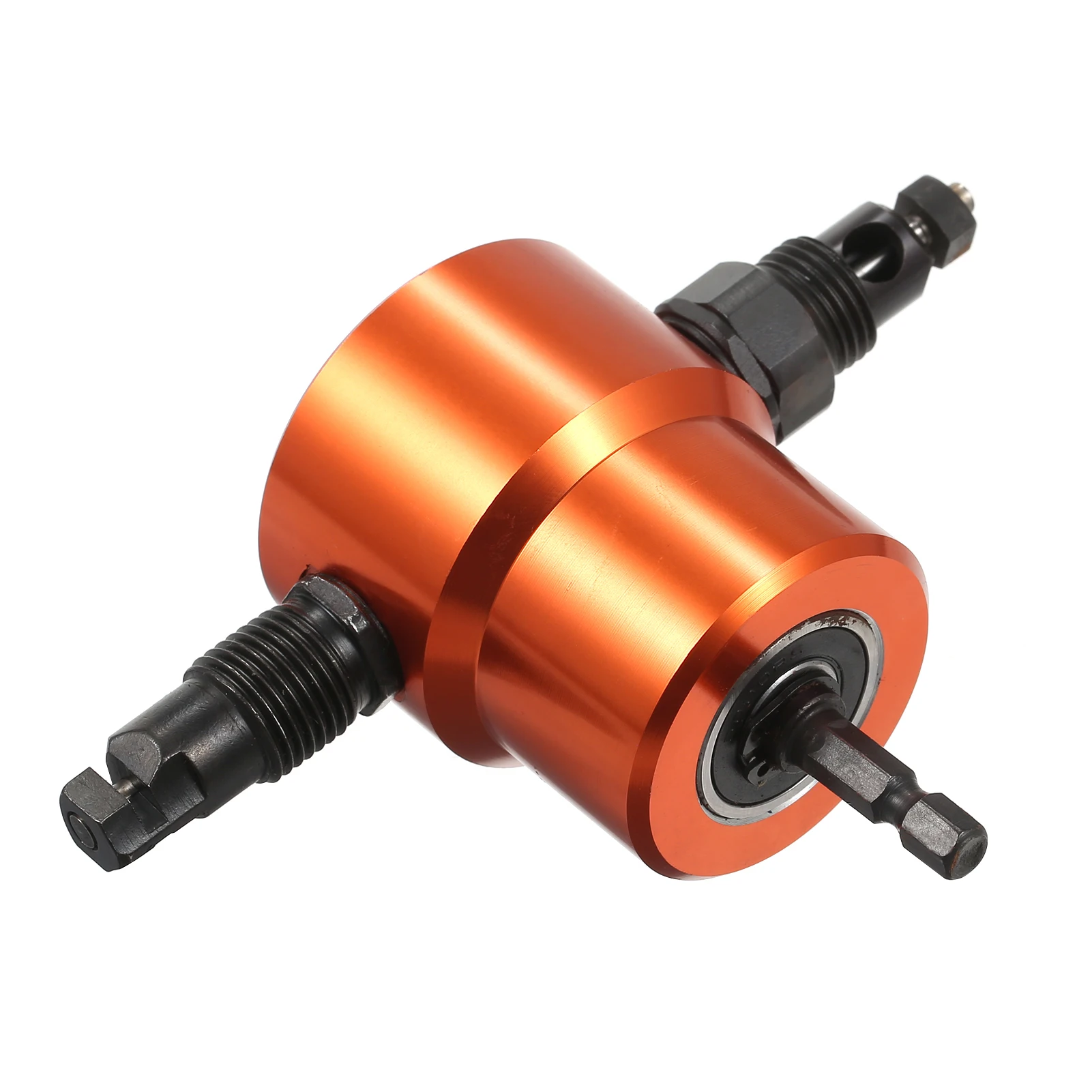 Double Tip Sheet Metal Cutting Nibbler Metal Saw Cutter 360 Degree Adjustable Drill Attachment with Punch Cutting Tools