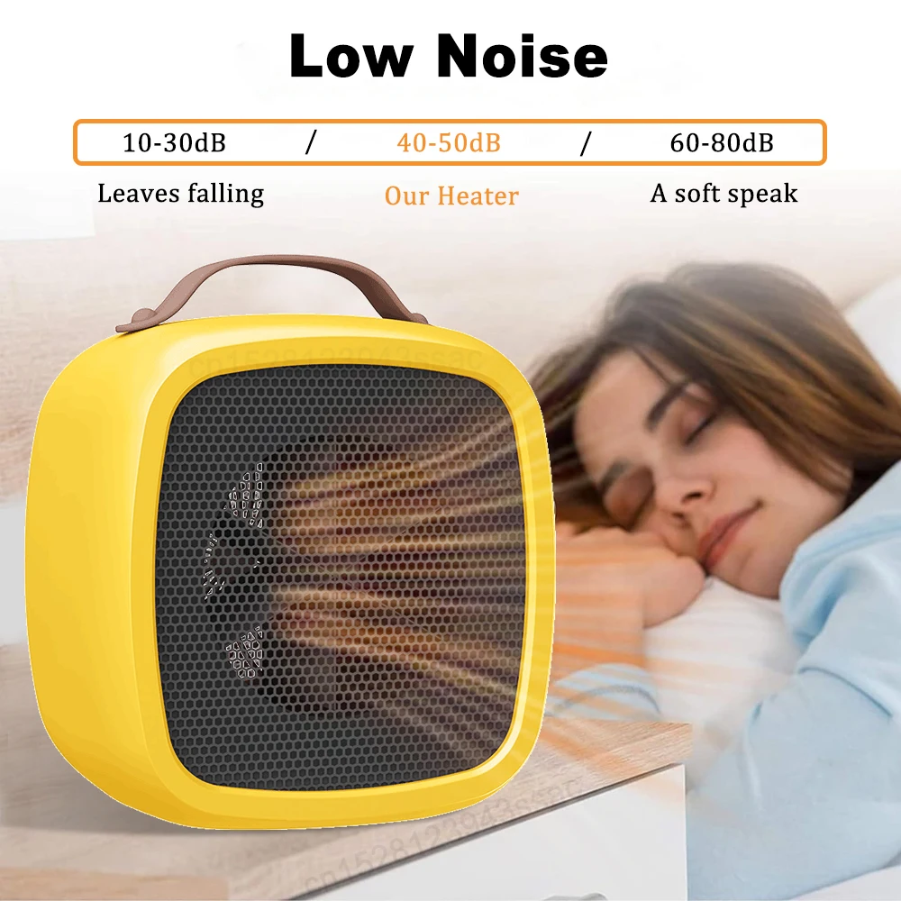 Mini calentador portátil de 500W, soplador de aire caliente ligero de calentamiento rápido para escritorio, miniventilador calefactor para interiores y oficinas para el hogar