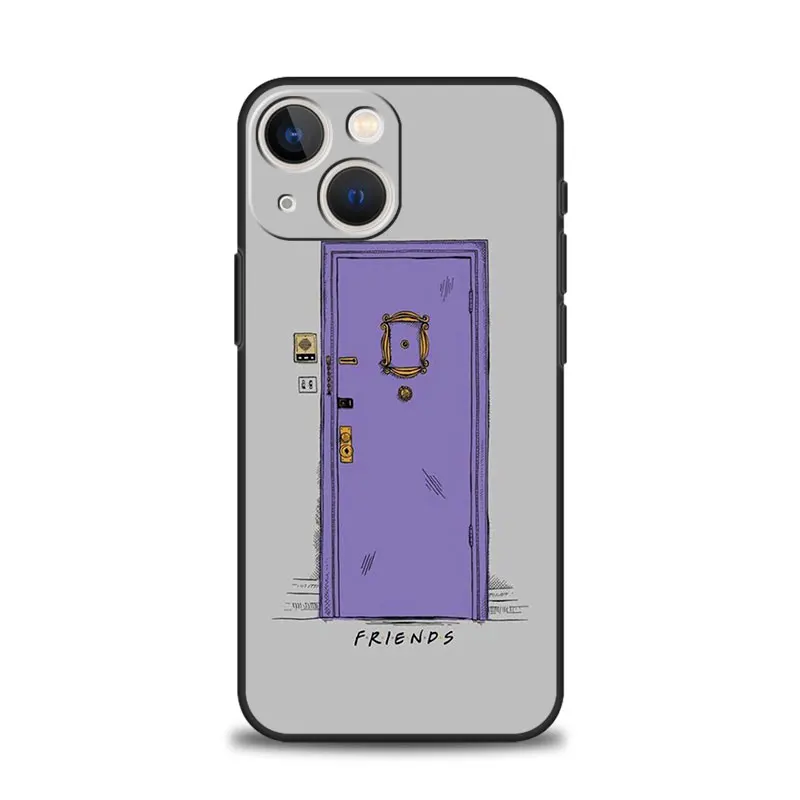 Capa de Porta Roxo Friends TV Show para iPhone, Silicone Soft Bumper, Tampa Traseira, 15, 14, 13, 12, 11 Pro Max, XS, XR, X, 8, 7, 6, 6S Além disso