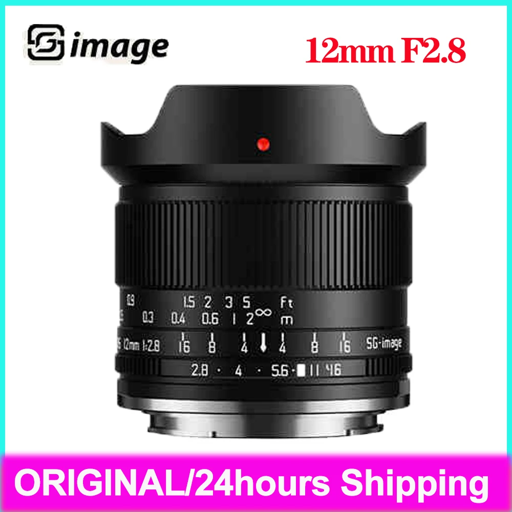 SGimage 12mm F2.8 Large Aperture Ultra Wide Angle Fixed Focus Camera Lens For Sony Canon Nikon Mirrorless Camera For A6400 A7 II