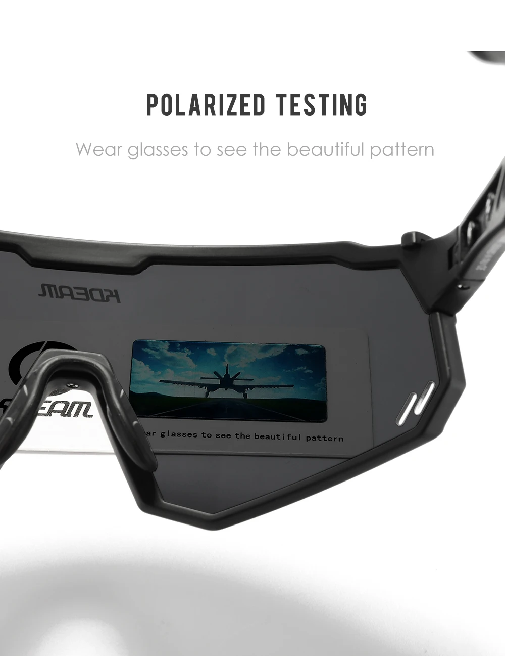 Kdeam High-End-Sports onnen brille polarisierte Herren-Fahrrad brille abnehmbarer Tr90-Rahmen und Nasen pads leicht auszu tauschen – Detail 7