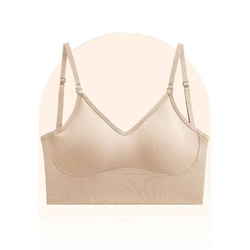 Soutien-gorge en V profond sans fil pour femme, soutien-gorge élastique, dos magnifique, réglable, près du corps, antichoc, sans couture, intimes, été