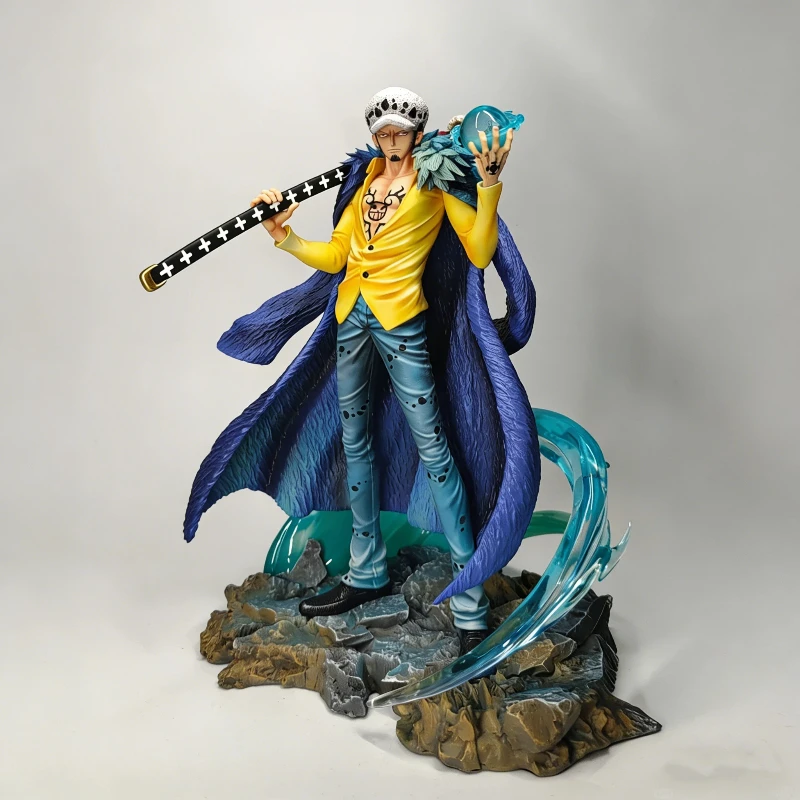 25cm 원피스 아스 스튜디오 트라팔가 로우 피규어 PVC 액션 피규어 이중 머리 두 손 애니메이션 모델 소년 장난감 장식품 선물