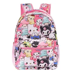 Sac à dos Sanurgente Hello Kitty pour enfants, cartable rose Kuromi, cartable haute capacité, joli cartable léger pour filles, mode