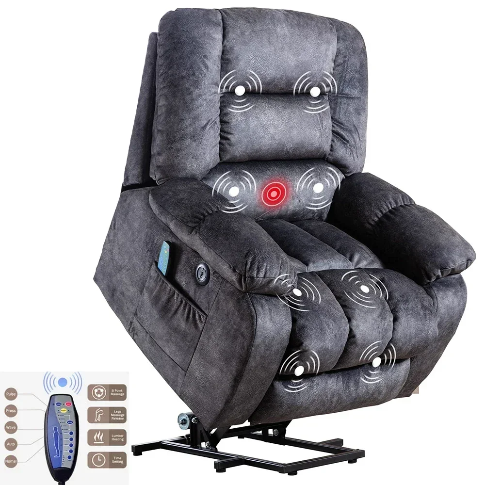 

Living Room Power Chair Lift Recliner with Side Pocket,Arm Rest and Foot Rest , Brown/Camel