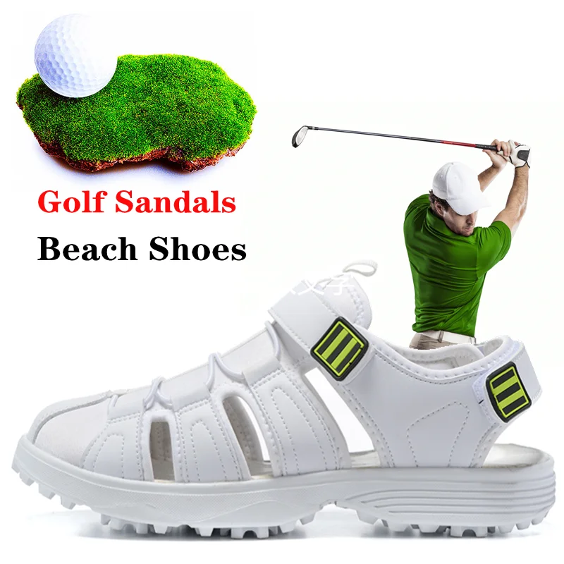 2023 New Men's Golf Sandals Men's Outdoor Beach Shoes Summer Shoes Leather Sandals Men's Golf Shoes