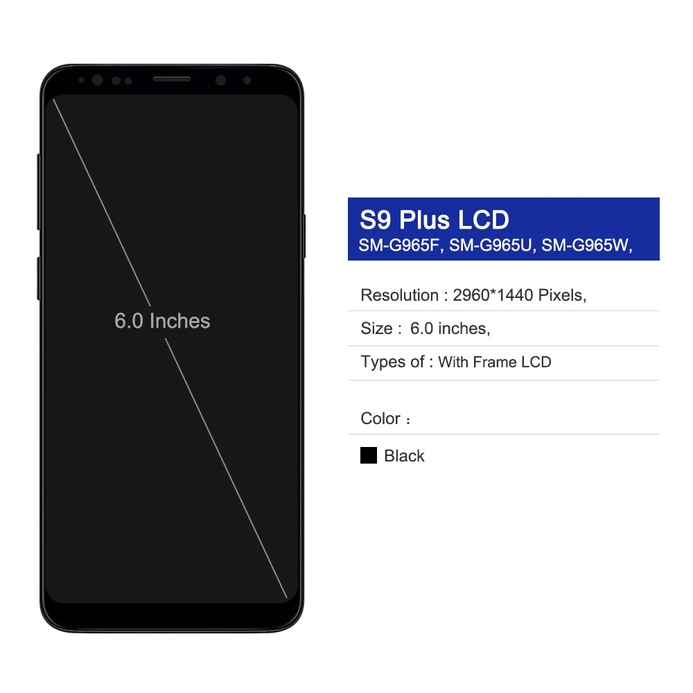 High Quality TFT For Samsung Galaxy S9 Plus G965 G965F LCD Display Touch Screen with Frame, For Galaxy S9+ Display Replacement image 4
