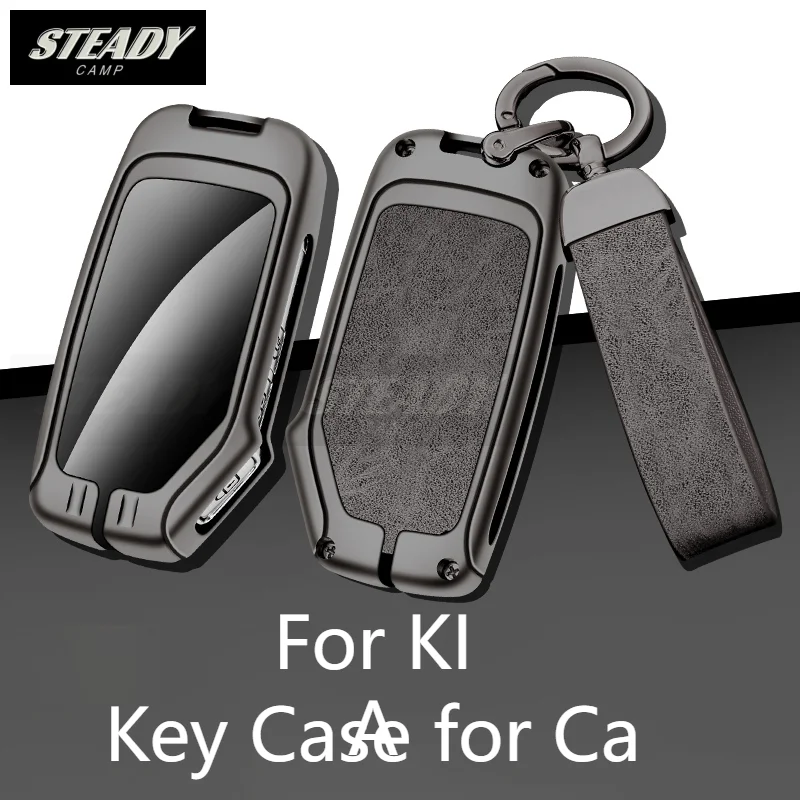 

Zinc Alloy Leather Car Key Case Cover For KIA Sportage R GT Stinger Sorento Ceed Cerato Forte 2018 2019 Keychain Accessories