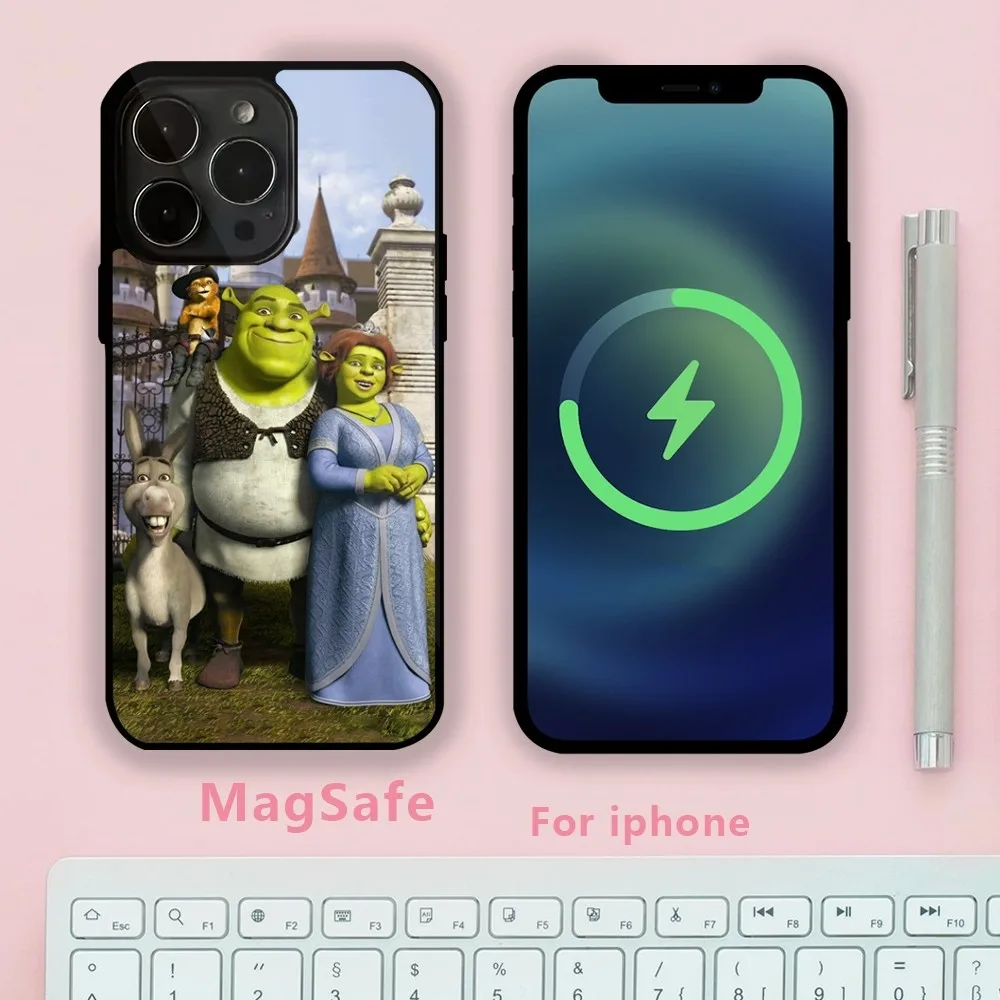 Film S-Shrek Phone Case For iPhone 15 14 13 12 Mini Pro Max Plus Magnetic Attraction Shell