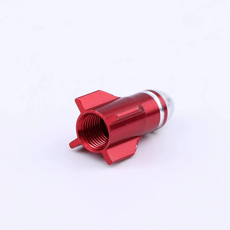 4pcs Valve Cap Tire Rocket Head Series 1 Round Head Patterned Rocket Head Valve Cap