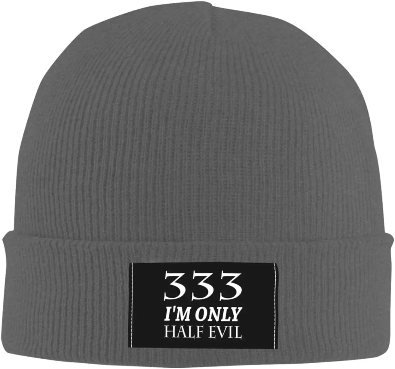 333 Only Half Evil,Soft and Warm Beanie Hat Skullie Cap for Women and Men