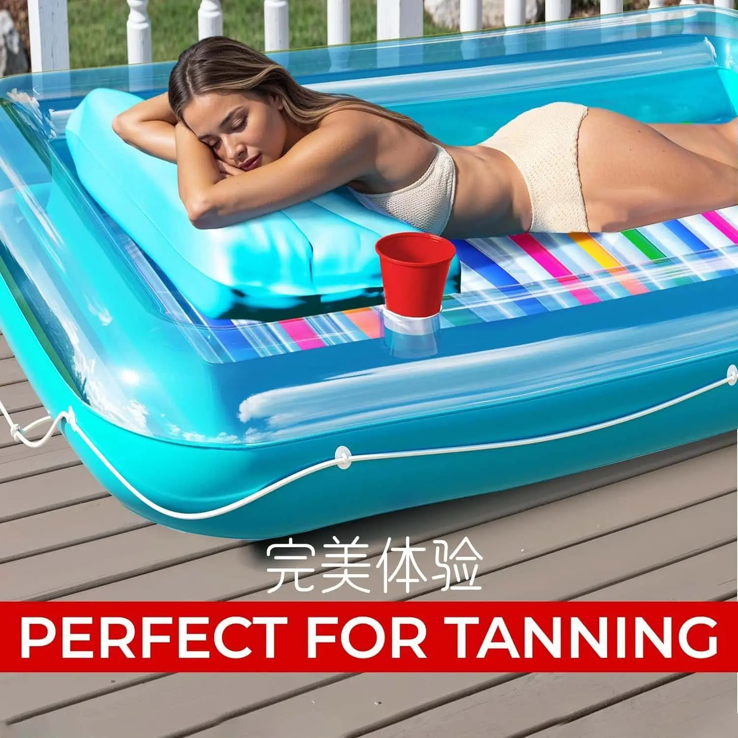 New Extra Thick Water Floating Bed Soft Swim Floating Inflatable Toy Double Floating Bed Kids Adult