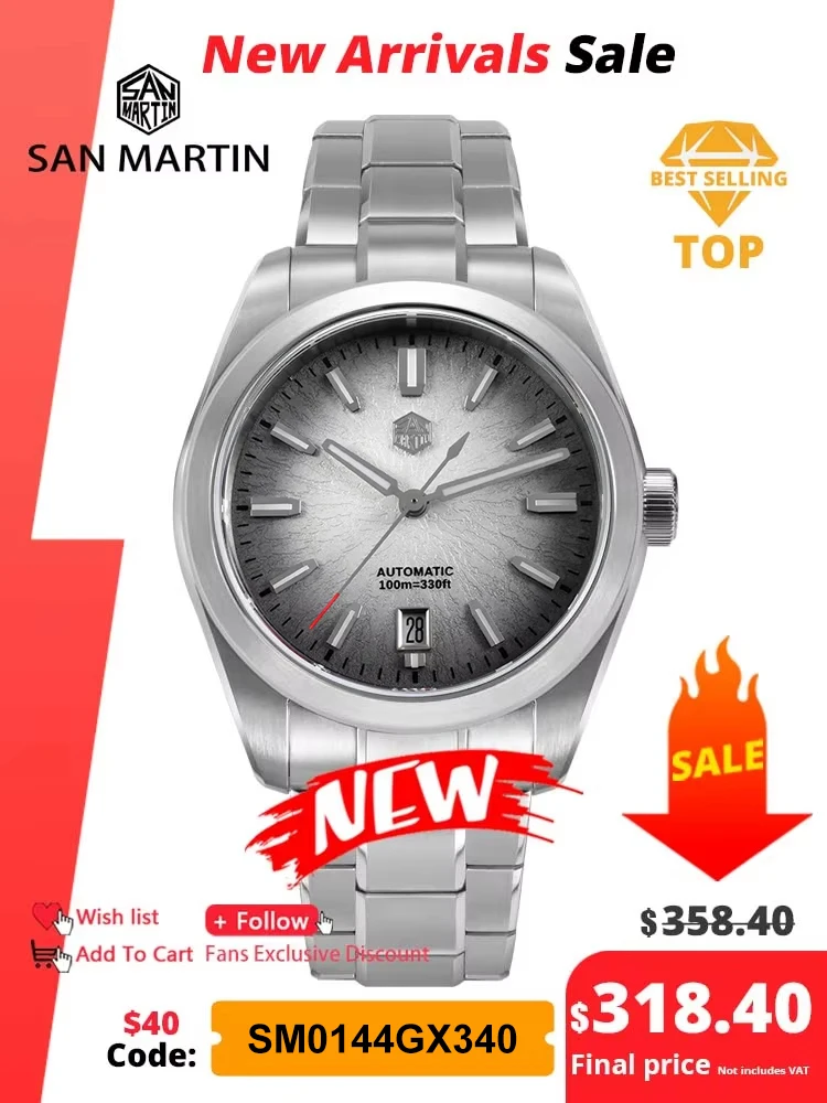 San Martin 36/39/42mm SN0144 JianZhan Dial Gada Men Watch Luxury Dress Automatic Mechanical Stainless Steel Timepiece Miyota9015