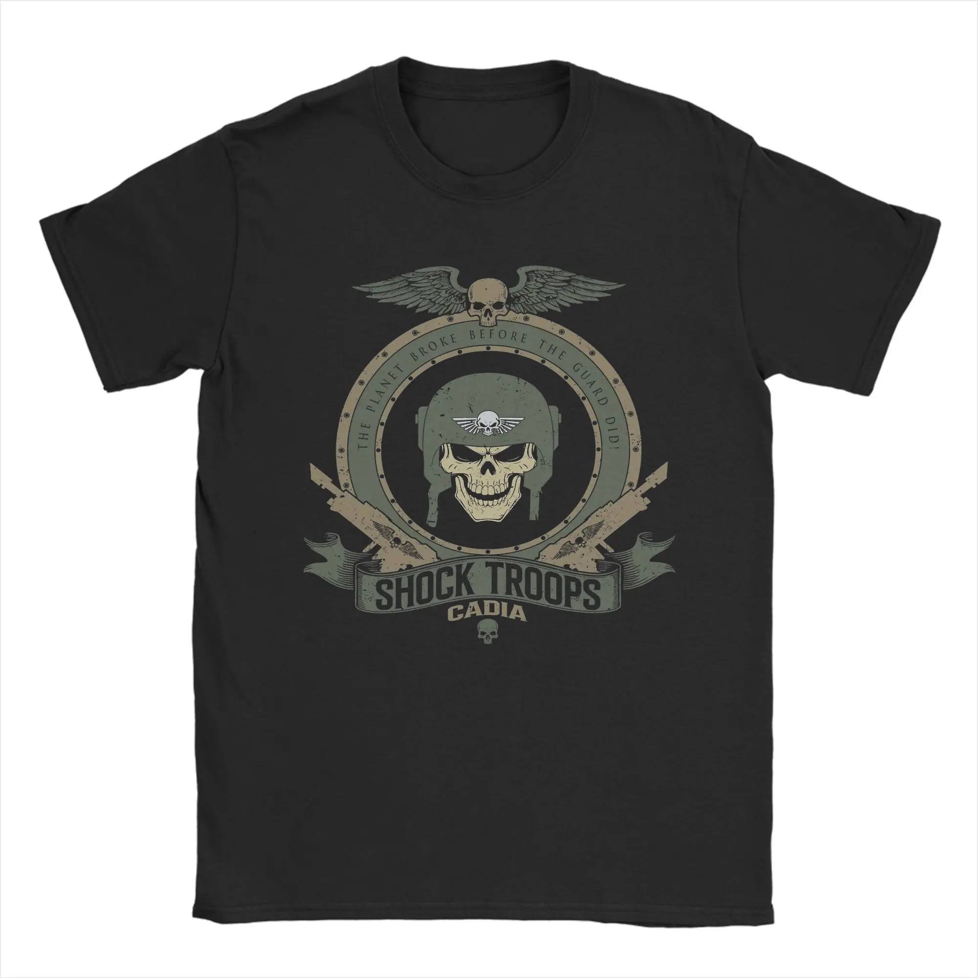 Cadia Crest Death Korps T-Shirts Men  Hipster Cotton Tees Round Neck Short Sleeve T Shirts Summer Tops