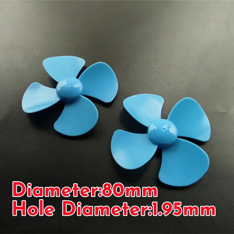 2X80mm DIY Model Remote Control Toy Parts Wholesale Four-blade Propeller Aperture fixed-wing Fan Blade Paddle Motor Accessories