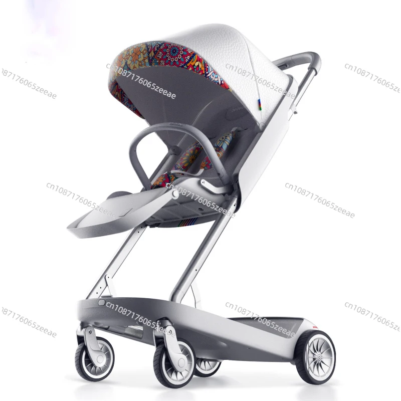 Fashion Popular Baby High Landscape Stroller One Button Folding Baby Walker with Sunshade Roof Stroller