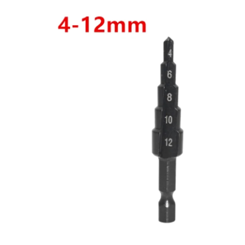 Broca passo 4-12/20-32mm nirtird revestido madeira metal ferramenta de perfuração cortador de buraco de metal passo cone broca