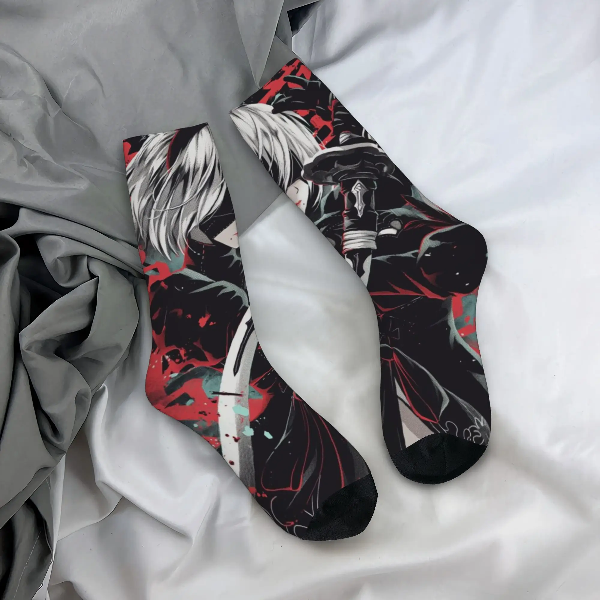 Nier Automatas  Stockings Men  Socks Breathable Fashion Socks Winter Outdoor Anti Skid Printed Socks Birthday Gift