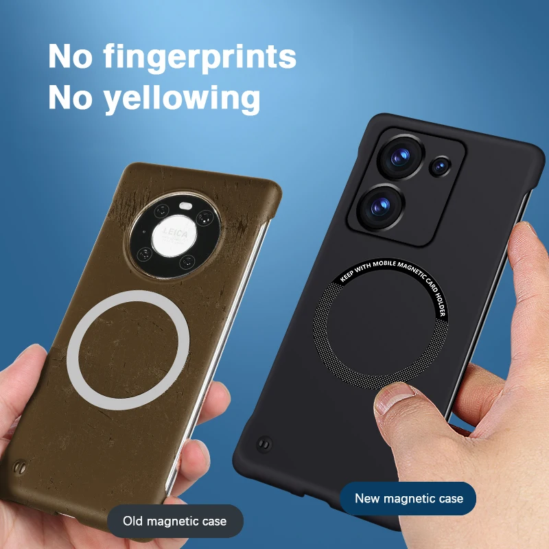 Original Luxury Frameless Phone Case for VIVO Y27 Y27s Y36 Y77T Y78 Y100i 5G 4G China Hard Ultra Thin Magnetic Simple Back Cover